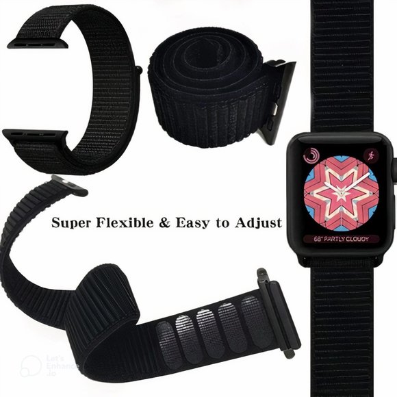 NEW Yellow White Breathable Strap Loop For Apple Watch - Picture 4 of 4